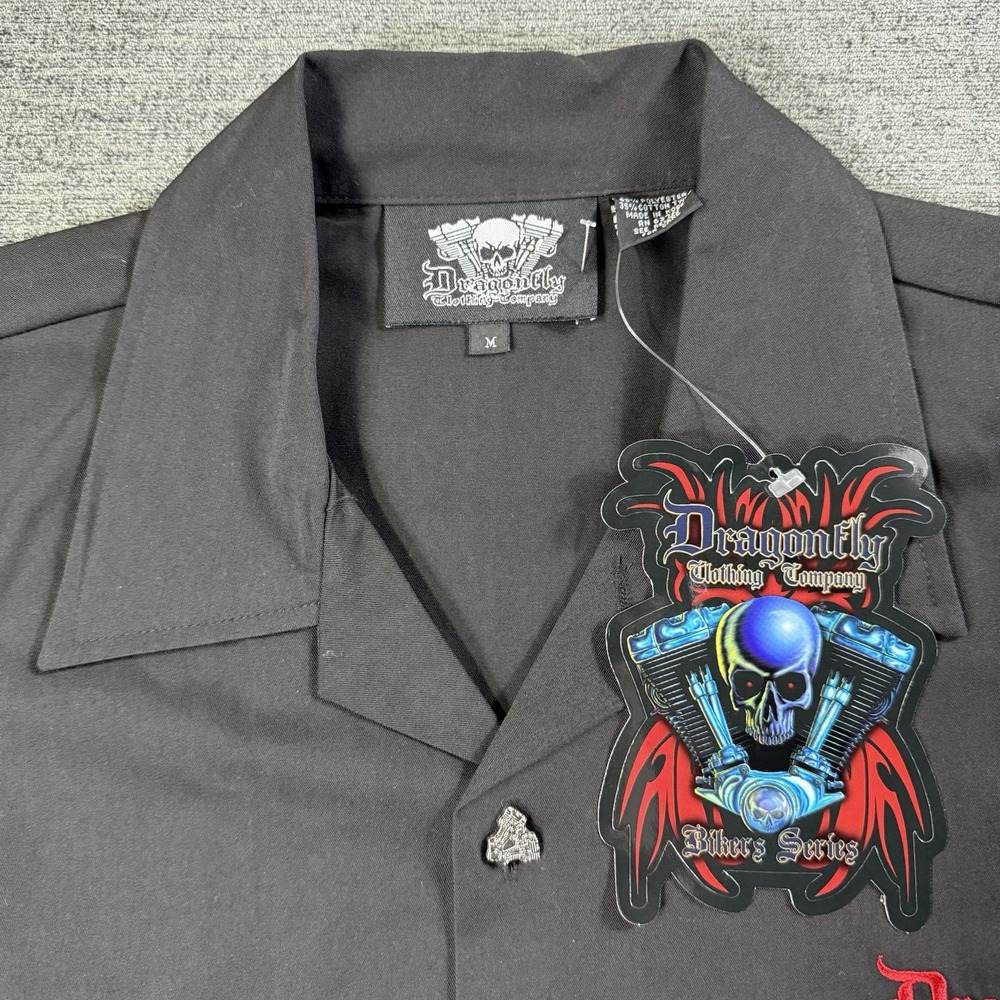 Dragonfly Company Shirt Mens M‎ Black American Dream Motorcycle Biker Vintage